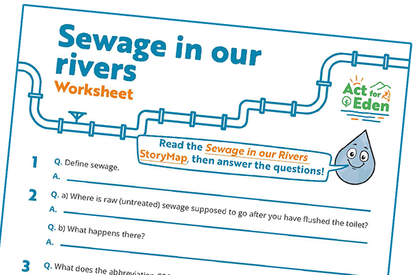 Picture of the cover of the sewage in our rivers worksheet